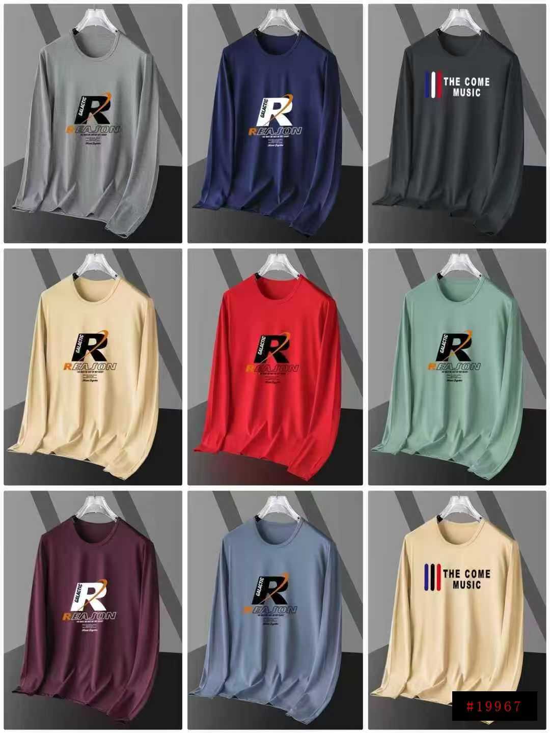 🌟23285件，男装长袖t恤，春秋薄款圆领宽松时尚潮流打底衫上衣，独立包装，独立包装，码数S-3XL，全清2.99元💰，分货➕1@_@