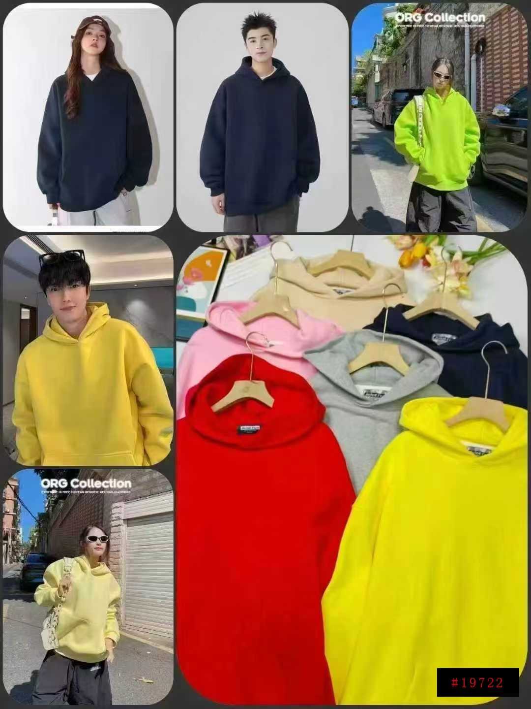 重磅高克重潮牌大板型男女情侣加绒不加绒连帽宽松款光板卫衣S-L．39件独立包装全清11.8不分货@_@