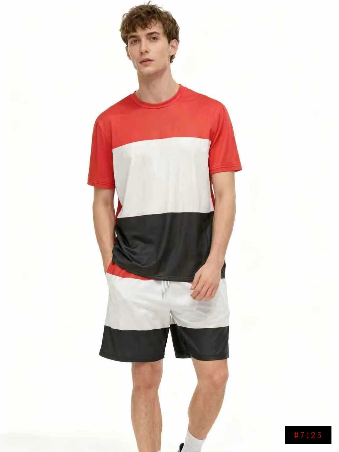 🍺夏季新款时尚趋势潮流清凉短袖短裤T恤套装欧美款，独立包装，统一网眼速干面料，码数S-2XL，15000套，全清8.8@_@